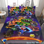 Jaukus kūdikio patalynės komplektas su Anime Super Mario Anime 3D antklodės užvalkalas Vaikams Vaikams Paaugliams Suaugusiems Namų tekstilė Antklodės užvalkalas AU Single(140*210cm)3pcs