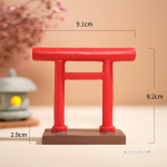 Miniatiūriniai Torii vartai Japonijos &Scaron;into &scaron;ventyklos sodas Azijos architektūros mini namelio ornamentas Akvariumo dekoracija Kinų dekoras red