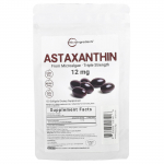 Micro Ingredients, Astaksantinas, 12 mg, 120 mink&scaron;tųjų kapsulių