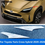 Head Light Lamp Eyelid Eyebrow For Toyota Yaris Cross hybrid -2025 2026 Chrome Headlight Strip Trim Accessories Car Styling