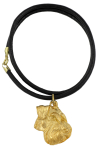 Schnauzer IV - necklace with a dog in a gift box, gold-plated pendant for a dog lover, striking jewelry by Art-Dog black