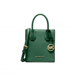 Michael Kors MK Mercer Vienos spalvos Kelioninė Prancūzi&scaron;ko Logotipo Pakabukas Akmenuko Odos Akordeono Rankinė Moteri&scaron;kos Rankinės Žalia 35S1GM9T0L-JEWEL-GREEN Basic Set (Bag+Dust Bag)