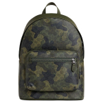 Kuprinė Coach West 32 Klasikinis logotipas Camouflage ra&scaron;tas Užtrauktukas Dirbtinė oda Didelė vyri&scaron;ka kuprinė Deep-Trefoil-Green CW311-QBSB3 Basic Set (Bag+Dust Bag)