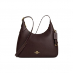 Coach Ella 36 Logotipo Užtrauktuko Užsegimas Odinė Pažasties Peties Rankinė Didelė Moteri&scaron;ka petinė rankinė Tamsiai Ruda CCE48-IMXAL Basic Set (Bag+Dust Bag)