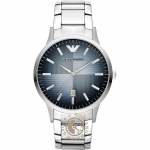 Emporio Armani Renato Mėlynas ciferblatas Sidabrinis Metalas Vyri&scaron;kas Kvarcinis Analoginis Laikrodis AR2472 mėlyna