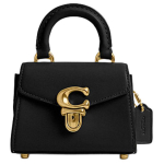 Coach Sammy 12 Metalinis logotipas Užsegimas raktu Nuimamas peties dirželis Odinė rankinė per petį Mini moteri&scaron;ka rankinė Juoda CR504-B4BK Basic Set (Bag+Dust Bag)
