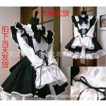 Juodai baltas tarnaitės kostiumas cosplay mielas animacinis kostiumas kitas pasaulis restoranas kavinė kombinezonas tarnaitės kostiumas S