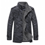 Nauja žieminė vyri&scaron;ka striukė ir paltas Auk&scaron;čiausios kokybės odinė striukė Smart Casual Fur Plus Velvet striukė M pilka