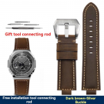 Modifikuotas karvės odos laikrodžio dirželis, skirtas Casio G-SHOCK GM-2100 GA2100 GA-2100 GM110 GA-110/120 GD-110, 24x16mm 24mm-16mm gray