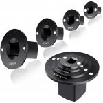 A84E-Drive Reketinio lizdo adapterių žemprofilio rinkinys 4 vnt. Siauroms erdvėms 3/4 iki 1 , 1/2 iki 3/4 , 3/8 iki 1/2 , 1/4 iki 3/8 juoda