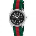 Gucci YA142305 GG2570 Juodo drobės 41 mm vyri&scaron;kas laikrodis 41mm