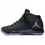 Jordan Air Jordan 31 Slip Resistant Abrasion Resistant Mid top Patchwork Performance Basketball Shoes Teenagers 848629-004 36 black