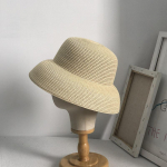 Prancūzi&scaron;kas retro Hepburn stiliaus moteri&scaron;kas &scaron;iaudinis skrybėlė - Platus kra&scaron;tas, pintas, apsaugantis nuo saulės, skrybėlė paplūdimio atostogoms vasarai 55-60cm