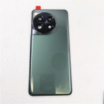 Stiklinis baterijos dangtelis OnePlus 11 galinei durelei, galinio korpuso skydelis su kameros objektyvo klijais žalia