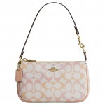 Coach Nolita 19 Klasikinis monogramos ra&scaron;tas Užsegimas užtrauktuku Dirbtinės odos Mahjong rankinė Maža moteri&scaron;ka rankinė Rožinė CDW29-IMM8C Basic Set (Bag+Dust Bag)