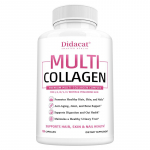 Daugialypio kolageno kompleksas Maisto papildas, su vitaminu C, biotinu, 120 kapsulių buteliuke 120 Capsules white