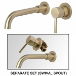 Paslėptas praustuvo mai&scaron;ytuvas, montuojamas ant sienos, kar&scaron;to ir &scaron;alto vandens mai&scaron;ytuvas, solidus žalvaris, 360&deg; pasukamas snapelis, vonios kambario vandens čiaupas Separate Swivel BG white