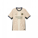 Jordan PSG 2023/24 Stadium Ketvirtas mar&scaron;kinėlis trumpomis rankovėmis Vyri&scaron;ki Vir&scaron;utiniai drabužiai Chaki FD6504-201 M white