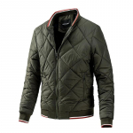 Vyri&scaron;kas Parkas Vienspalvis Stovintis Apykaklės Deimantinis Ra&scaron;tas Užtrauktukas Vyri&scaron;ki &Scaron;varkai Ruduo Žiema &Scaron;ilti Paltai Vyri&scaron;ki Mados Drabužiai M 50-55kg