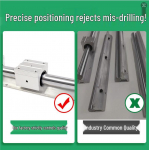 Precizi&scaron;kas tiesinio kreipiančiojo bėgelio komplektas: Poliruotas aliuminio laikiklis SBR12/SBR162025 su slankikliu pjūklo stalui SBR25-1000mm Rail Diameter 25mm