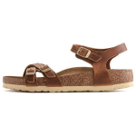 Birkenstock zom&scaron;iniai patogūs mink&scaron;to padėklo paprasti metalinio sagties paplūdimio sandalai Moteri&scaron;ki sandalai Rudi 1021489 38