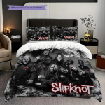 Slipknot tamsusis simbolizmas trijų dalių rinkinys (1 * antklodės užvalkalas + 2 * pagalvės užvalkalai, be &scaron;erdies) 2D plok&scaron;čias patalynės komplektas Kalėdų gimtadienio dovana 135x200cm