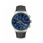 Swatch COBALT LAGOON New Irony Chrono YVS496 juodas vyri&scaron;kas laikrodis, mėlyna