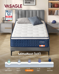 VASAGLE RMZ222QZ02 90 x 200 x 25 cm Vidutinio kietumo gelio putų su atmintimi ir ki&scaron;eninių spyruoklių čiužinys H3 7 zonos palaikymas Judesio izoliacija Kvėpuojantis užvalkalas Mėlynas mėlyna