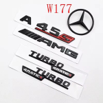 ABS A45S Logotipas Turbo 4MATIC Ženklelis Automobilio Galinis Žvaigždės Lipdukas Bagažinė AMG Emblema Mercedes Benz A 45S AMG W177 Matte Black