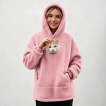 Unisex lauko mai&scaron;elis su gobtuvu Hoodie Hoodie Užtrauktukas Augintinių gobtuvai Pūkuotas su užtrauktuku gobtuvas L pink