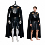 Helovino kostiumų rinkinys su peties apsiaustu ir antpečiais, Teminis Cosplay apranga XL juoda