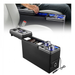 VEVOR Centrinės konsolės daiktadėžė tarp sėdynių su 7 spalvų aplinkos ap&scaron;vietimu, USB/Type-C/Cigarečių žiebtuvėlio įkrovimu 53 x 18 x 36 cm