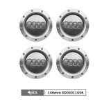 2026 Kar&scaron;ta z1 Quattro TT A2 A3 A4 A8 S6 Q5 Q7 RS6 4vnt 146mm 8D0601165K Pilka Juoda Ratlankių Centrinės Gaubteliai Ratlankių Gaubteliai Emblemos Ženklelis logotipas1z gray