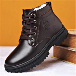 Žieminiai Vyri&scaron;ki Batai i&scaron; Natūralios Odos &Scaron;ilti Ankle Boots Su Natūraliu Kailiu Darbininkų Avalynė Vandeniui Atsparūs Sniego Batai 42 ruda
