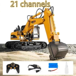 Huina 550HD 1:14 lydinio 21 kanalo nuotolinio valdymo ekskavatorius, metalinė versija, 2,4 GHz belaidis, didelė statybinė transporto priemonė, ekskavatoriaus žaislai