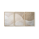 3 vnt. berėmio Boho neutralios tekstūros abstraktus drobės sienos meno rinkinys, 3D minimalistiniai smėlio spalvos kalnų atspaudai, Wabi Sabi svetainės lovos 3pcs 55x80cm