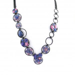 NOA [G5993] - Sautoir Cr&eacute;ateur 'Arlequin' bleu rose