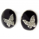 Les Tr&eacute;sors De Lily [K6546] - Boucles Cr&eacute;ateur 'Papillons' noir