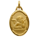 Les Tr&eacute;sors De Lily [L3927] - Pendentif Plaqu&eacute; Or 'Petit Ange' dor&eacute; - 18x14 mm