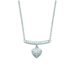 Les Tr&eacute;sors De Lily [L5673] - Collier Argent 'Love' blanc argent&eacute; (rhodi&eacute;) - 8x8 mm