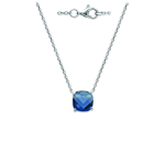 Les Tr&eacute;sors De Lily [Q3596] - Collier argent 'Sissi' bleu saphir argent&eacute; (rhodi&eacute;) - 8 mm