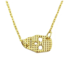 7bis [Q6172] - Collier artisanal 'T&ecirc;te de Mort' dor&eacute; - 10x7 mm auksas