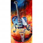5D &bdquo;pasidaryk pats&ldquo; deimantinis dažymas spalvotas gitara deimantinis siuvinėjimas kryželiu namų dekoras, rankų darbo Gif Round 20x30cm