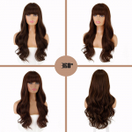 LISI HAIR Moteri&scaron;kas ilgų banguotų plaukų perukas su kirpčiukais Sintetinis kar&scaron;čiui atsparus pluo&scaron;to perukas Cosplay Lolita Party Daily Hairpin.