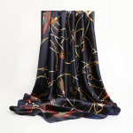 Moteri&scaron;ka &scaron;ilkinė kvadratinė skara Lady Bandana Galvos apdangalas Satininis Foulard Moteri&scaron;kas didelis Hidžabo kaklaskarės kaklaskarės Pashmina 2021 galvos juosta One Size