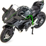 1:12 Kawasaki Ninja H2R motociklo modelis, DieCast modelio motociklas, pakaba ir laisvasis volas, žaislinis automobilis, motociklų kolekcija, dovana 1:12-Size:17.5*10*7cm pilka spalva/juoda
