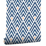 Mėlynos geometrinės linijos Modernūs tapetai Asmenybės drabužių parduotuvės siena namų atnaujinimas PVC atsparus vandeniui sutir&scaron;tintas lipnus 45cm*3M