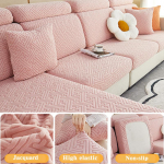 Žakardinis viskas įskaičiuota Storas sofos sėdynės pagalvėlės užvalkalas svetainės baldams Apsauginis sofos sofas Longue sofa, plaunamas 1pc normal size-1 rožinė