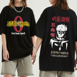 Anime Jujutsu Kaisen Harajuku mar&scaron;kinėliai Manga Graphic Gojo Satoru trumpomis rankovėmis Medvilniniai laisvalaikio mar&scaron;kinėliai Vyri&scaron;ki dideli mar&scaron;kinėliai Streetwear Tops XXXL balta