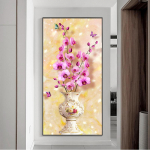 Retro drugelio gėlių drobės tapyba Kinų stiliaus senoviniai plakatai ir spaudiniai Sienų menas Paveikslėlis Svetainės namų dekoras be rėmelio 20cm&times;40cm NoFrame